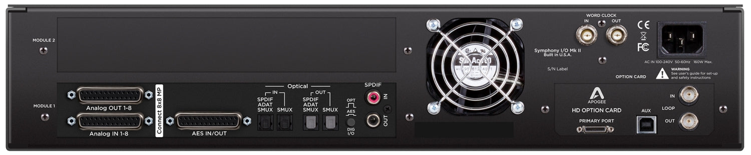 Apogee Symphony I/O MKII Pro Tools HD Chassis with 8x8 Analog I/O + 8 Mic  Pre Amps + 8x8 AES/OP I/O (Single slot populated)