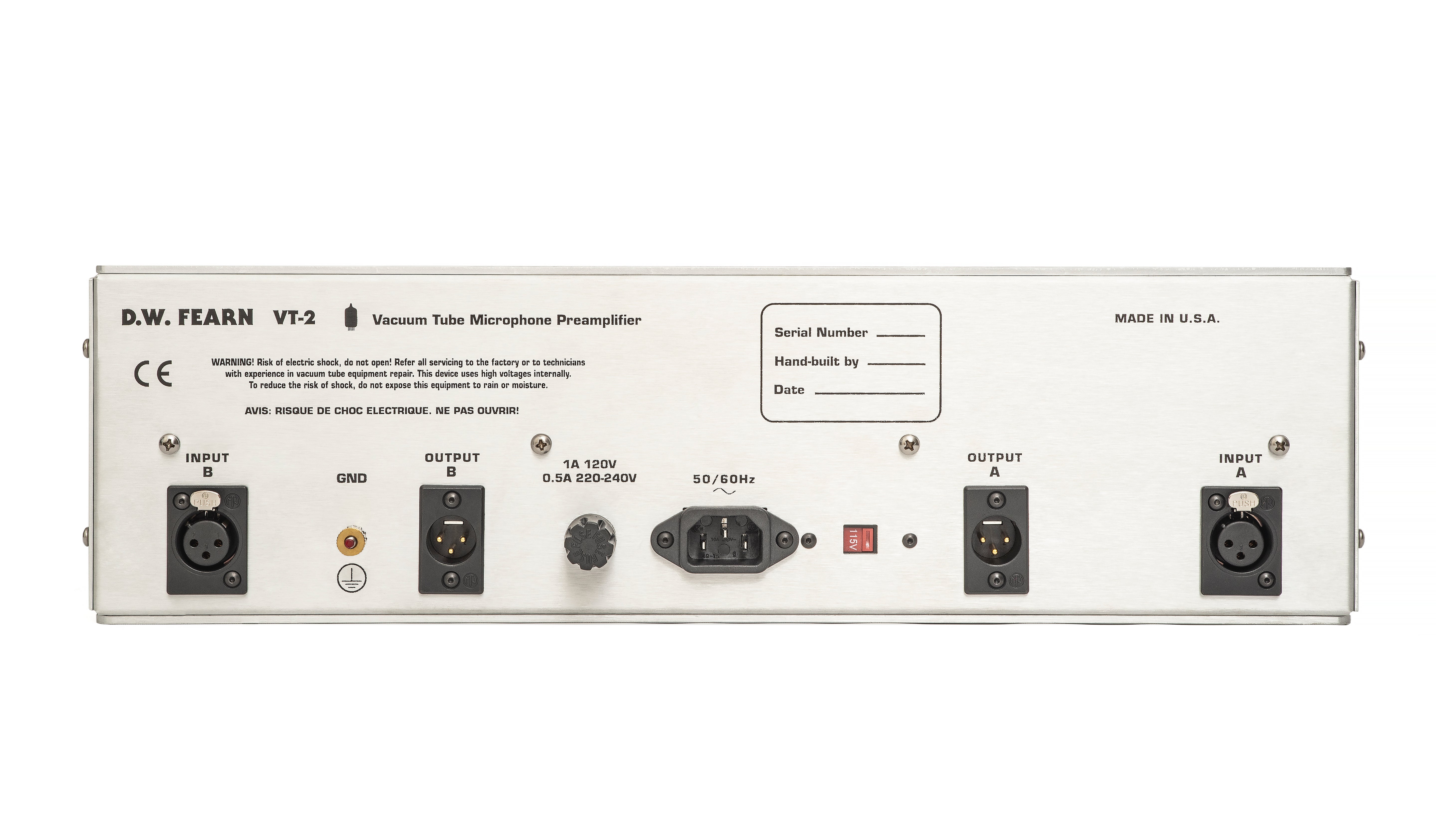 DW Fearn VT-2 Dual-Channel Microphone Preamplifier