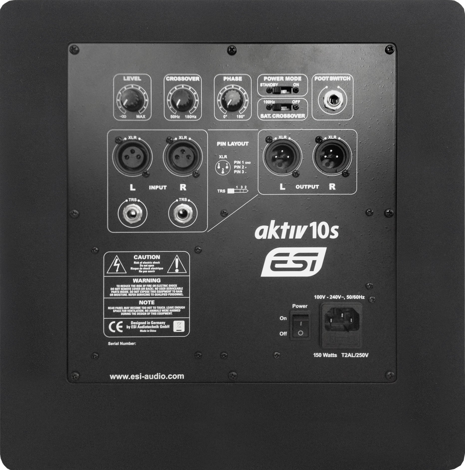 ESI Audio aktiv 10s Powered Studio Monitoring Subwoofer 2022 - Black