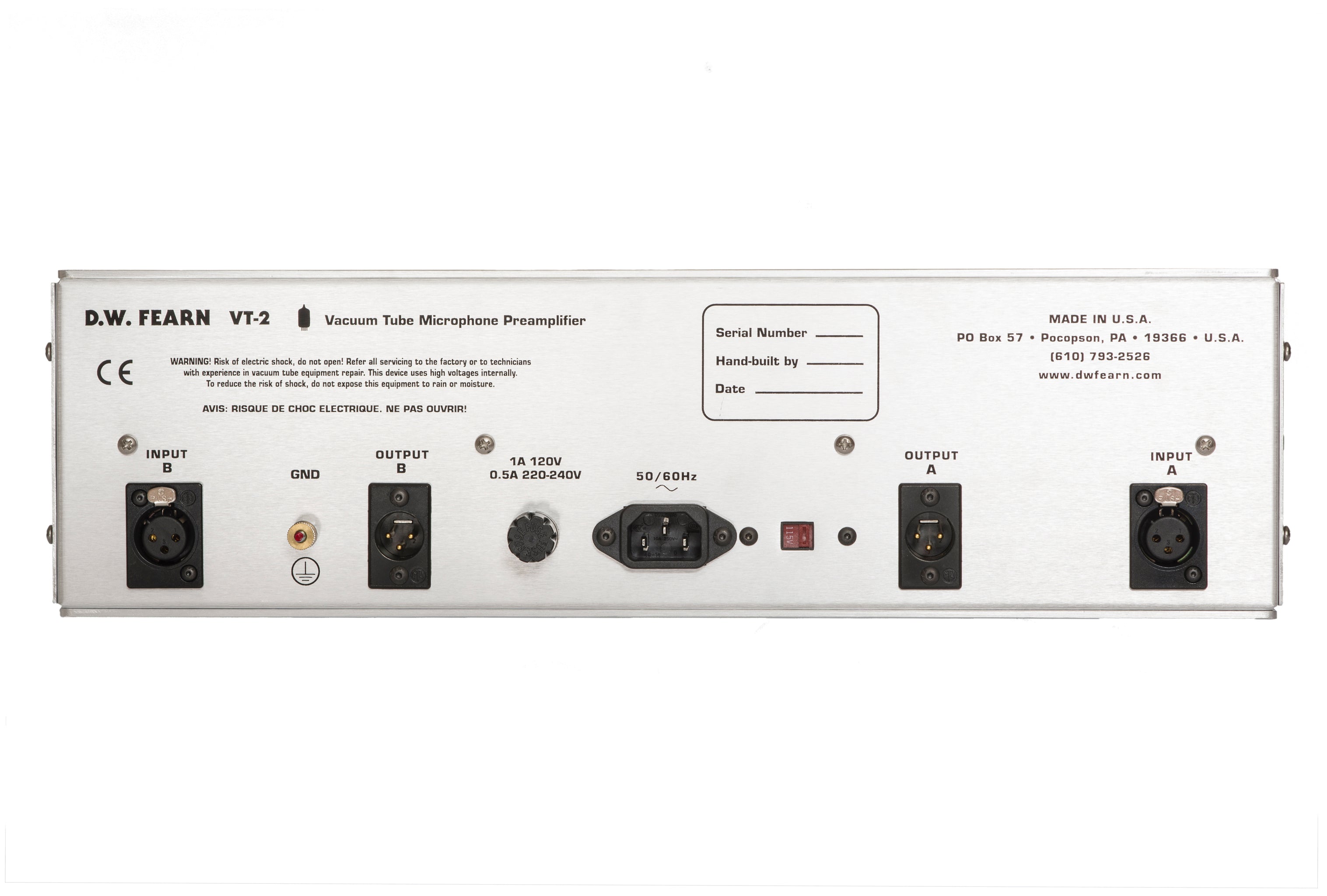 DW Fearn VT-2 Dual-Channel Microphone Preamplifier - Mic Preamp